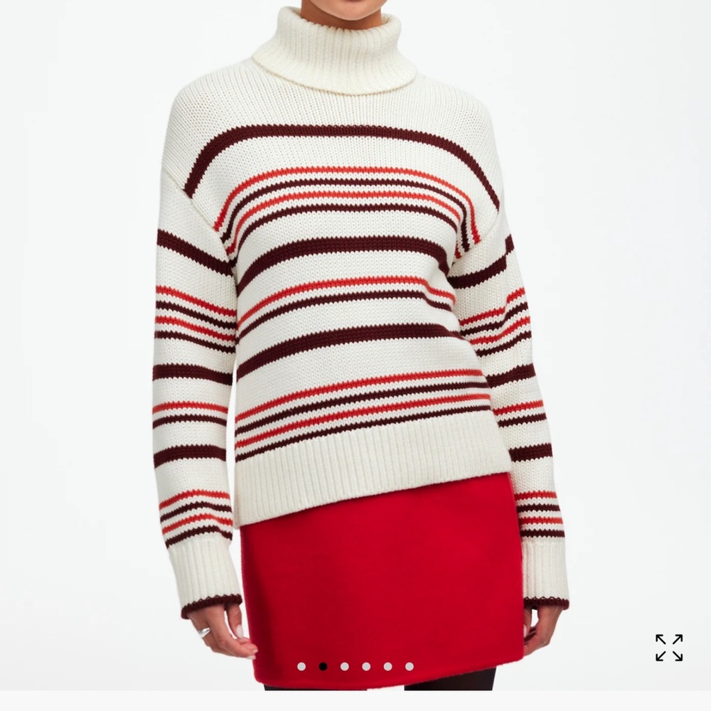 Madewell Striped Cream and Red Women's Sweater